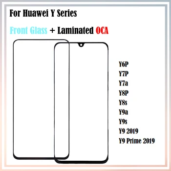 10 бр. За Huawei Y9s Y9 Prime 2019 Y6P Y7P Y7a Y8P Y8s Y9a LCD Дисплей на Предния Сензорен Екран Външна Леща Стъклен Панел С Лепило ЗЗД