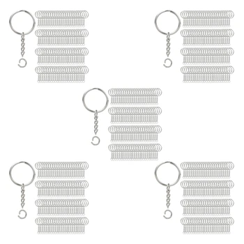 1000шт разъемных пръстени за ключове от сребро ключодържател и открити пръстени за скокове на едро за занаяти собствените си ръце (1 инча / 25 мм)