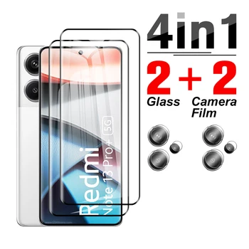 4в1 За Xiaomi Redmi Note 13 Pro Plus 5G HD Стъкло камера Redmi note13pro plus 6,67 инча 20D 3D Извити защитно фолио за екрана