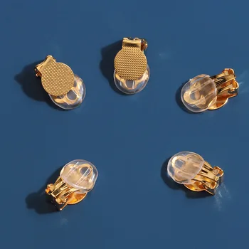 6шт на висококачествени златни и сребърни, медни обици-клипсонов без дупки, конектори за обеци-гвоздиков за уши, направени със собствените си ръце аксесоари