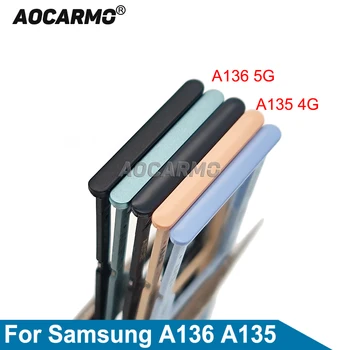 Aocarmo за Samsung Galaxy A13, 5G и 4G A136 A135F, тава за една и с две sim-карти, слот за microSD карта, стойка за резервни части