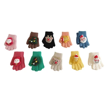 Crochet ръкавици с изображение на елен, топли ръкавици за деца, идеални за зимни приключения