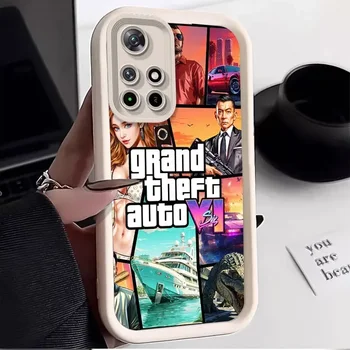 Grand Theft Auto VI Мек Калъф За Телефон Xiaomi Redmi Note 13 12 Turbo 11 Pro Plus 12S 11S 10S 10 9 9S 8 Pro 7 12C 13C Capa Cover