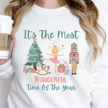 Hoody, Коледна тениска, Сладък Коледен пуловер за жени, Коледни свитшоты, Коледа