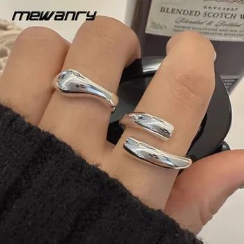 Mewanry Минималистичные Гладка Геометрични пръстени за жени, двойки, новите модни Творчески Елегантни бижута, аксесоари, подаръци за годишнина от сватбата