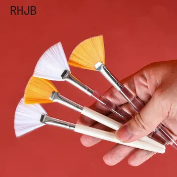 RHJB, 3 броя, комплект за начинаещи, Четка с веерной дръжка, Преносими Мека четка, Четка за маникюр, Акрил UV-гел, Инструменти за рисуване на нокти за момичета