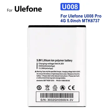 U008 3500 mah Батерия за Мобилен Телефон За Ulefone U008 Pro U008Pro 4G 5,0-цолови Акумулаторни Батерии MTK6737 + Номер за проследяване