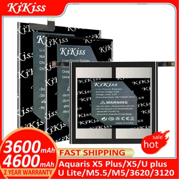 Батерия KiKiss за BQ Aquaris X5 Plus X5Plus/X5/U Lite plus Uplus ULite/M5.5/M5/3620/3120 батерии Batterij + НОМЕР на песен