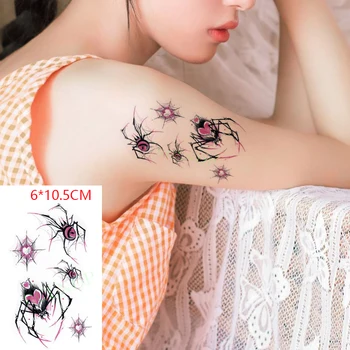 Водоустойчив Временна Татуировка Стикер ins Pink love spider Body Art Flash Tatto Фалшива Татуировка за Жени, Мъже