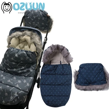 Детска зимна количка, спален чувал, чанта за крака, дебели топли флисовые чанти за новородени