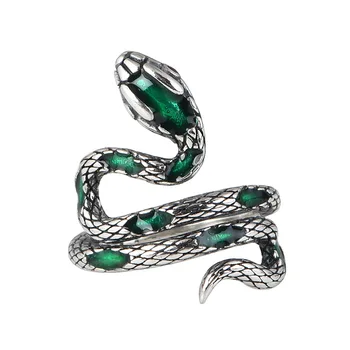 Женски пръстен във формата на змия от сребро 925 проба, регулируема
