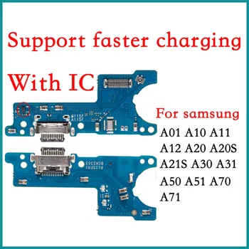 За Samsung А01 A20 A30 A40 A50 A70 A01 A11 A12 A31 A51 A71 A21s USB Порт за Зарядно устройство Конектор за Док-станция Такса за зареждане на Гъвкав Кабел