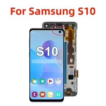 За s10 на samsung подмяна на екран със сензорен панел в рамка, дигитайзер възли за samsung Galaxy s10 LCD дисплей