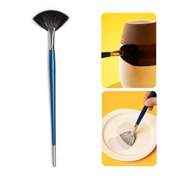 Инструменти за едно глинен дела Веерообразная четка Дървена пръчка с добър водопоглощением Самодельная керамична четка за боядисване голяма площ, средство за овлажняване глазура