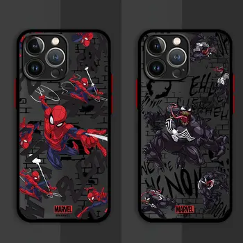 Калъф за iPhone SE 7 6S 14 Pro Max 11 Pro 15 Pro XR XS X12 Mini 13 8 Plus XS Max 15 Калъф TPU Marvel Spiderman Venom