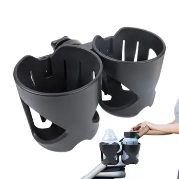 Количка поставка за чаши количка двойна притежател на чаша Калибър, предназначени поставка за чаши за стол под наем Уокър колела на 360 градуса на въртене