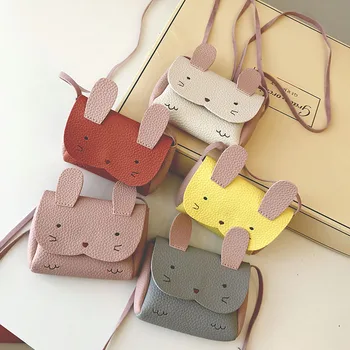 Модерни портмонета със заек, чанта за малки момичета, хубава чанта за през рамото от изкуствена кожа, чанта-месинджър, чанти през рамо, чанти за съхранение на портфейли
