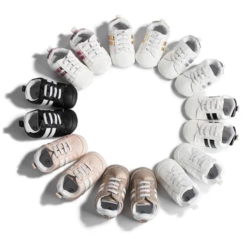 Нови обувки за малките момчета и момичета от неплъзгащи на кожата в ретро стил, на равна подметка За новородено, Многоцветни Първите проходилка за деца, Мокасини за новородени
