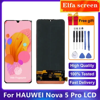 Оригиналът е за Huawei Nova 5 Pro LCD дисплей с Сензорен Цифрователем в Събирането на SEA-AL10 SEA-TL10 SEA-LX2 Замяна За Huawei Nova 5 LCD