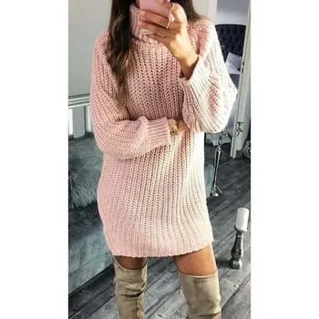 Пуловер, пуловер за бременни жени, Модерен монофонични вязаный зимен сив 22