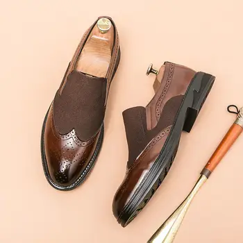 Размер 38-45, Мъжки на Модела обувки-Oxfords с перфорации тип 