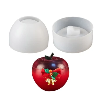 Силиконова форма за чаши 3D Коледна Кутия за съхранение на плодове Форми DIY Гипсова Банка Ковчег за бижута Форма