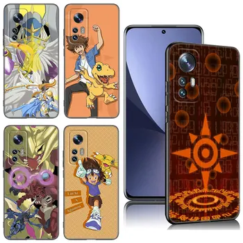Цифров Чудовище Digimon Черен Калъф За Телефон Xiaomi Mi 9 SE 8 10 10T 11 12 13 Lite 9T 11T 12S 12T 13T 14 Pro 5G NE 11i 12X